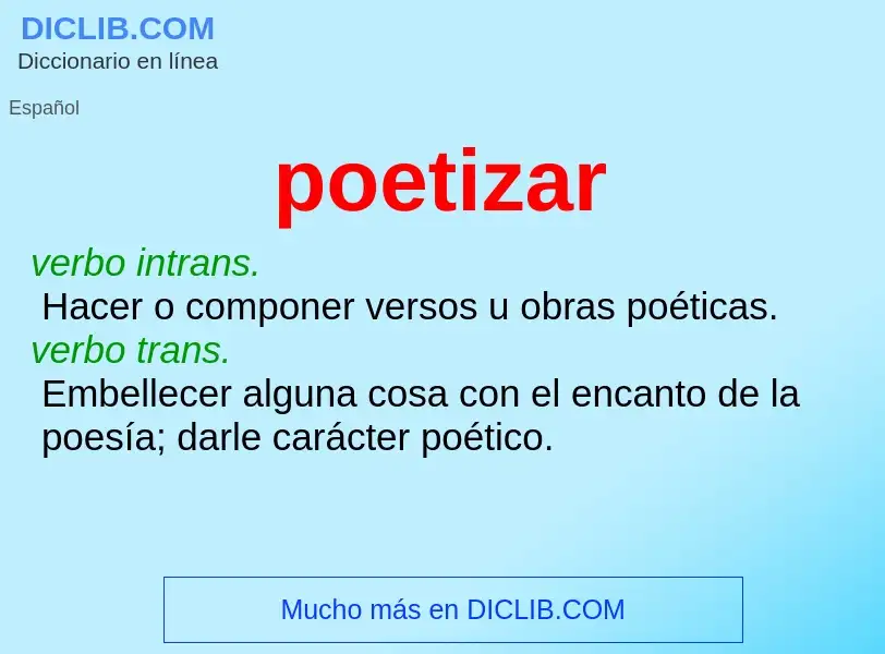 Wat is poetizar - definition