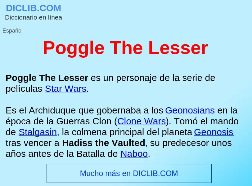 ¿Qué es Poggle The Lesser ? - significado y definición