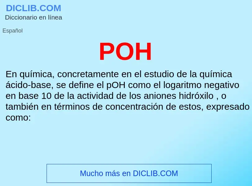 ¿Qué es POH? - significado y definición