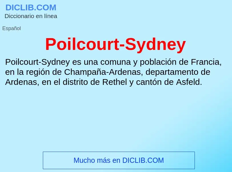 Wat is Poilcourt-Sydney - definition