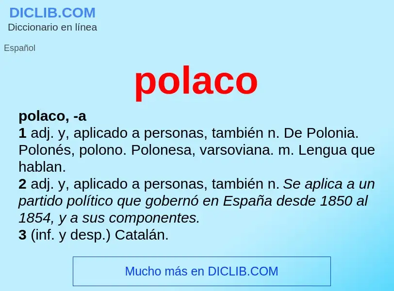 What is polaco - meaning and definition