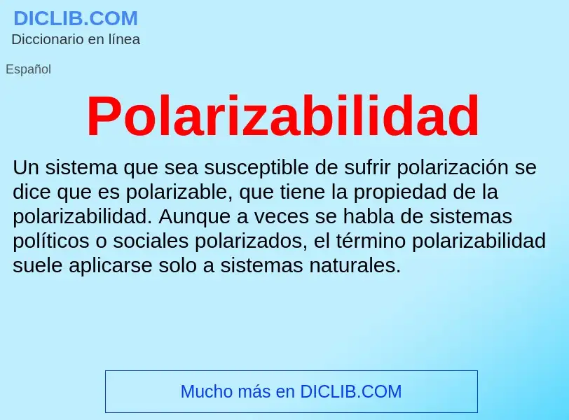 Что такое Polarizabilidad - определение