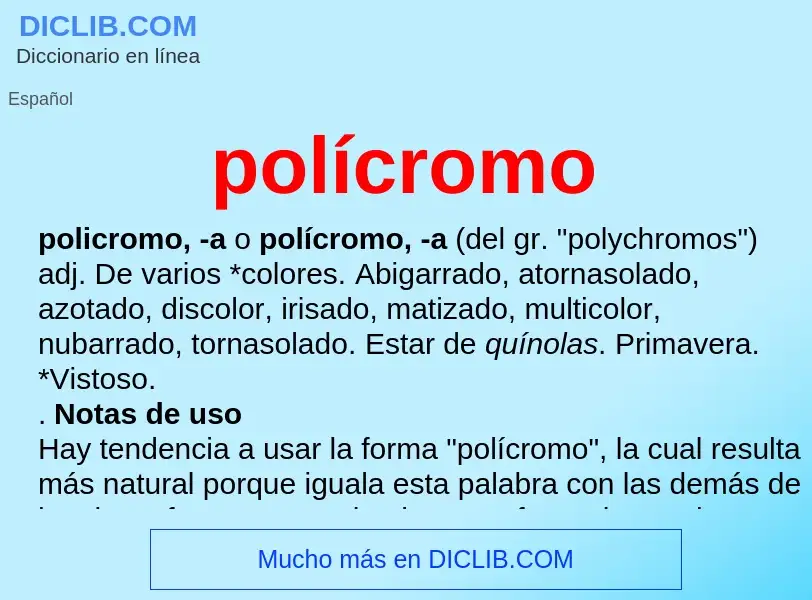 Was ist polícromo - Definition