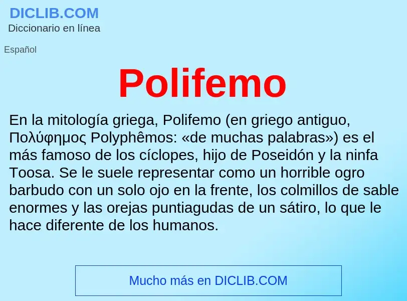 ¿Qué es Polifemo? - significado y definición