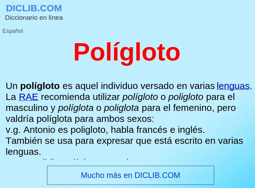 ¿Qué es Polígloto ? - significado y definición