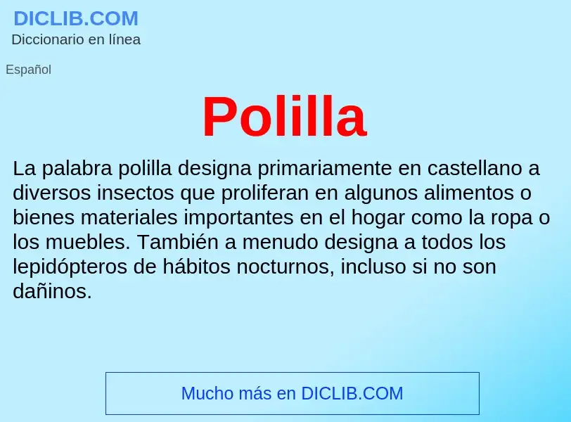 ¿Qué es Polilla? - significado y definición