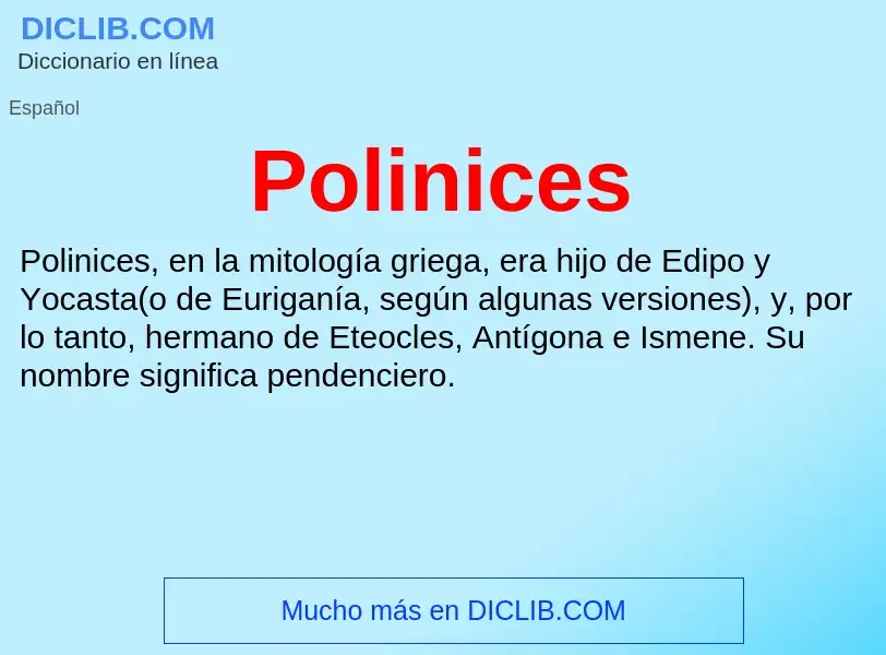 ¿Qué es Polinices? - significado y definición