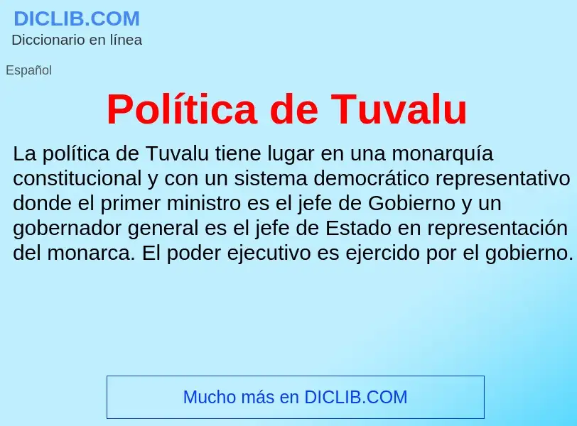 What is Política de Tuvalu - meaning and definition