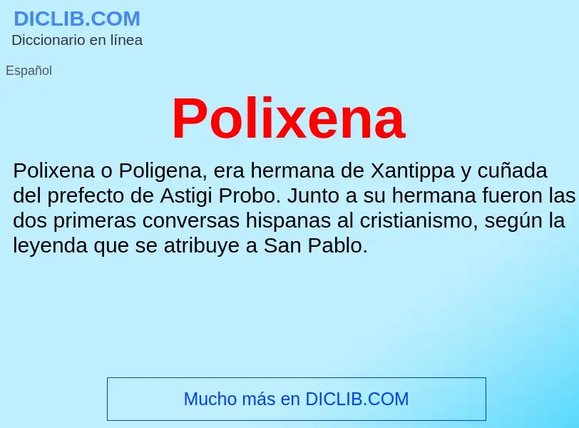 ¿Qué es Polixena? - significado y definición