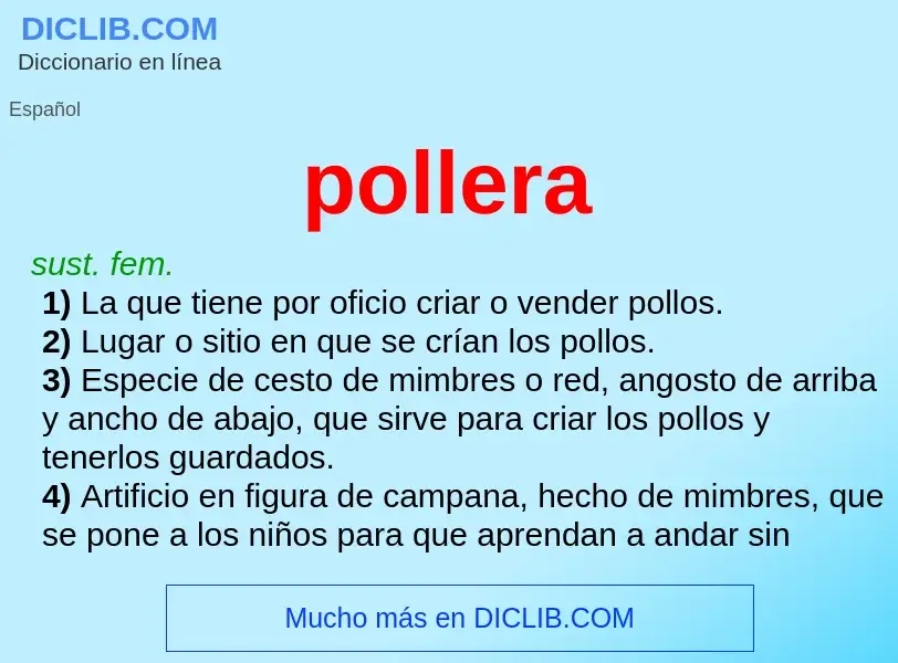 ¿Qué es pollera? - significado y definición