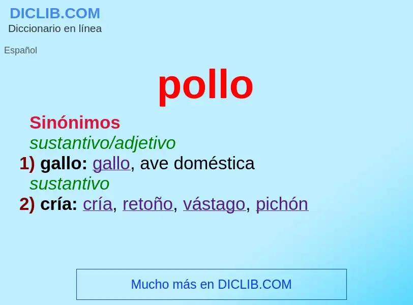 O que é pollo - definição, significado, conceito