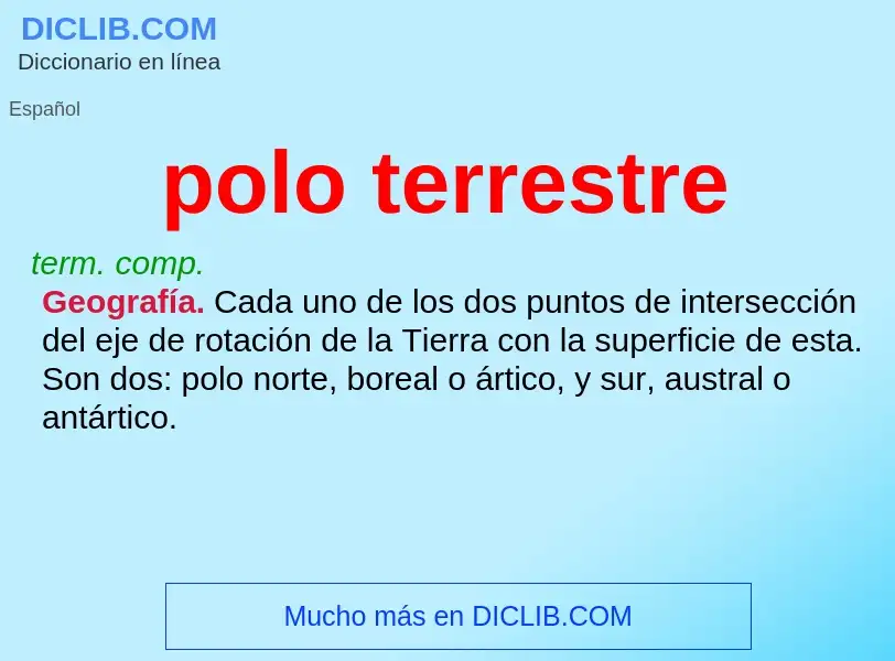 Wat is polo terrestre - definition