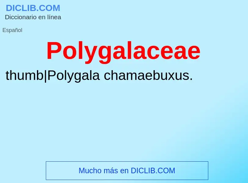 Che cos'è Polygalaceae - definizione