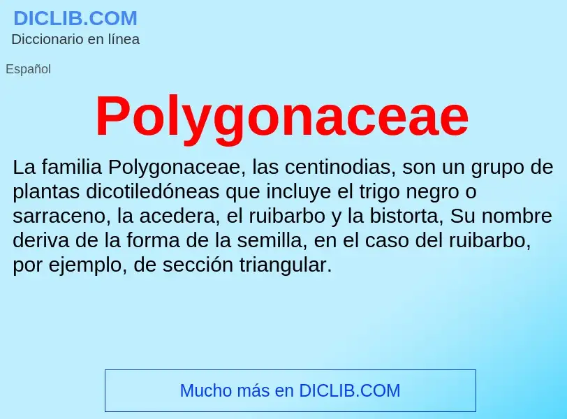 Что такое Polygonaceae - определение