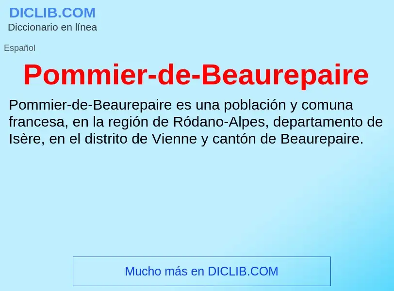 ¿Qué es Pommier-de-Beaurepaire? - significado y definición