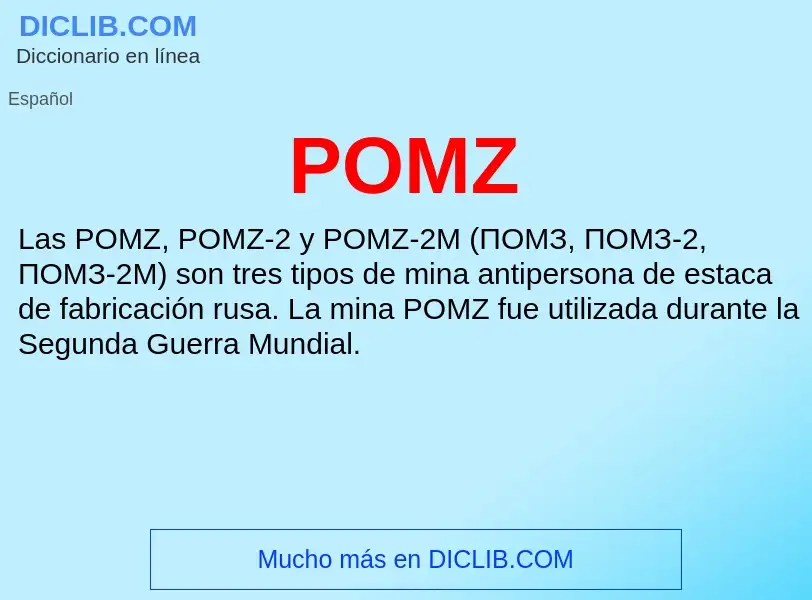 ¿Qué es POMZ? - significado y definición