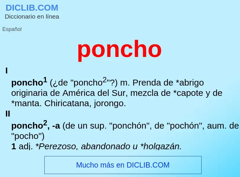 Was ist poncho - Definition