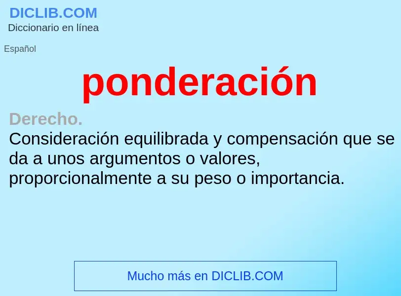 Was ist ponderación - Definition