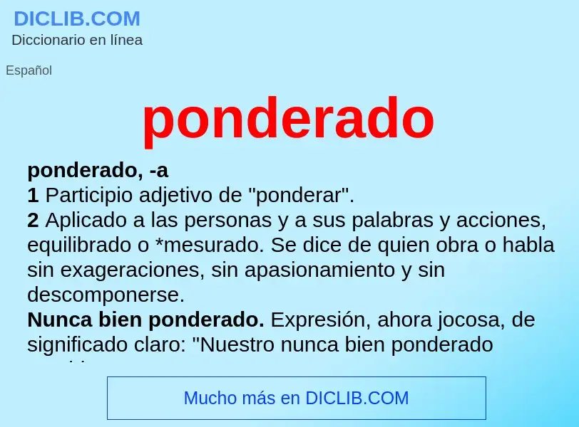 What is ponderado - meaning and definition