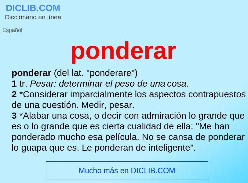 What is ponderar - definition