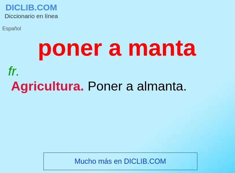 Wat is poner a manta - definition