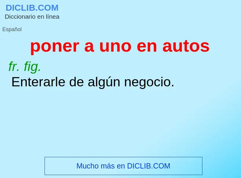 Τι είναι poner a uno en autos - ορισμός