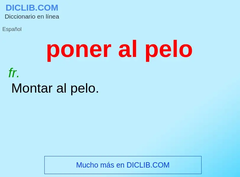 ¿Qué es poner al pelo? - significado y definición