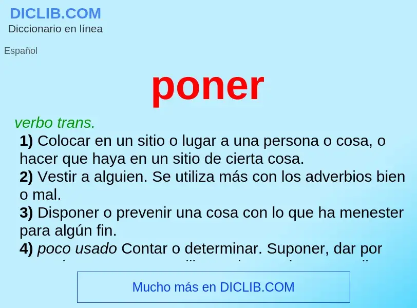 Wat is poner - definition