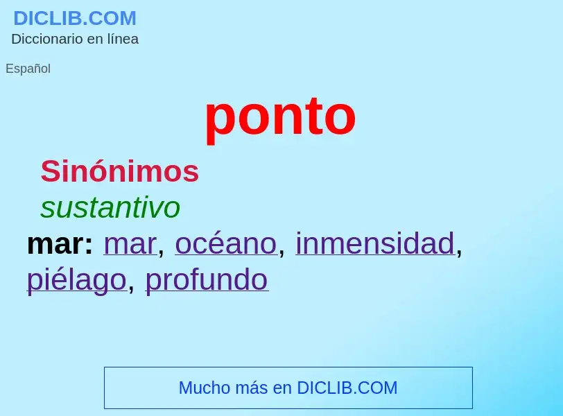 ¿Qué es ponto? - significado y definición