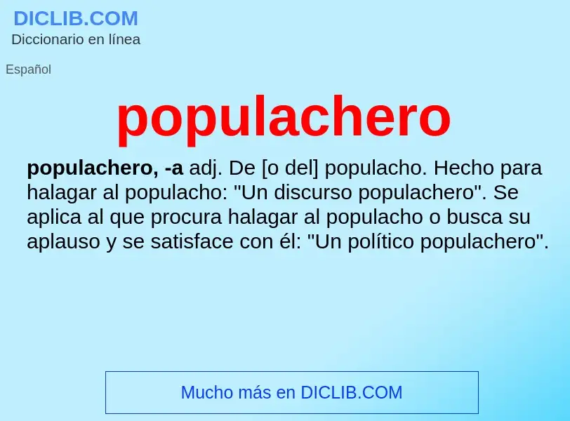 What is populachero - meaning and definition