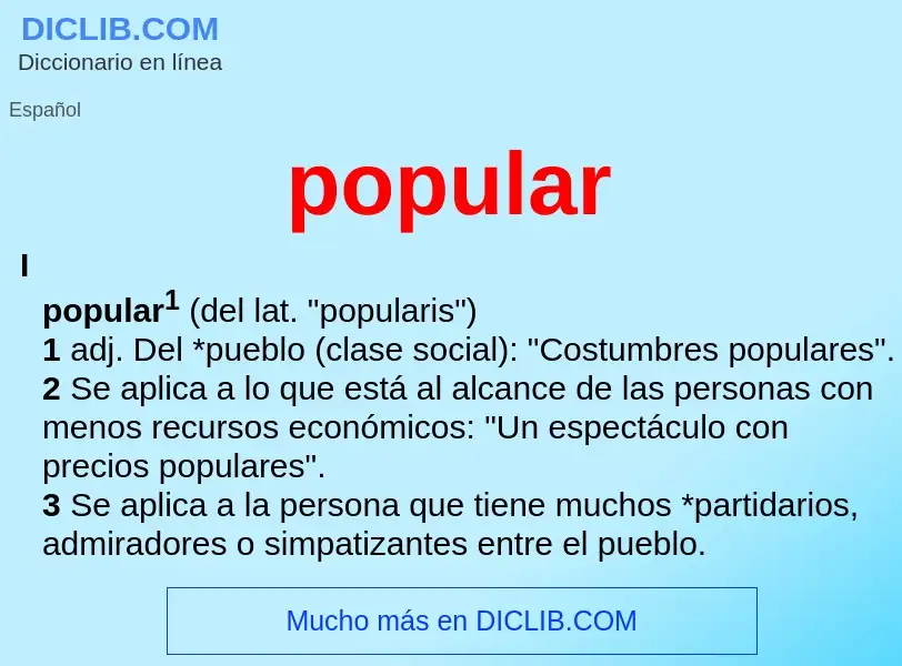 What is popular - meaning and definition