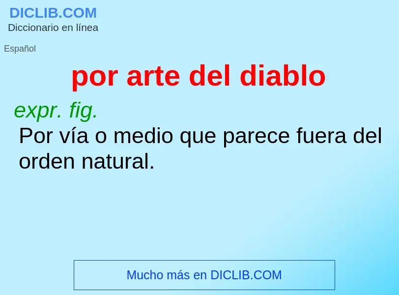 What is por arte del diablo - definition