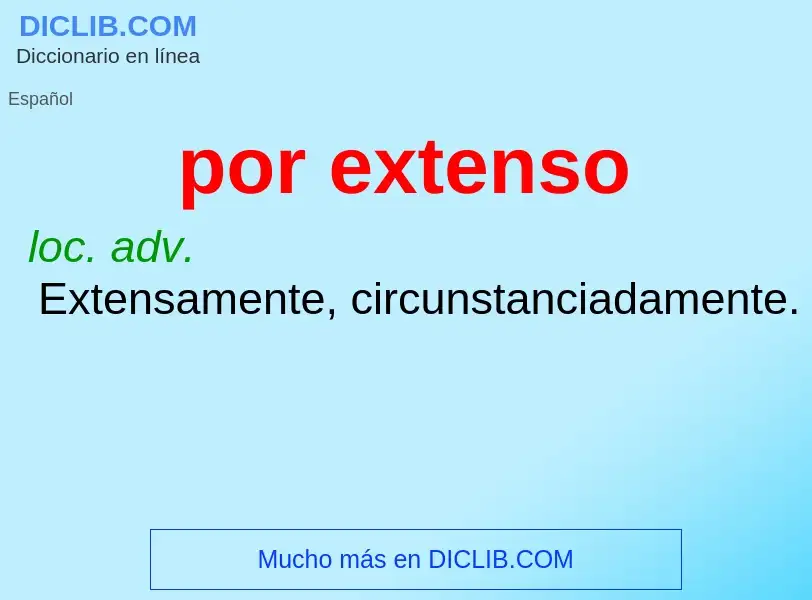 What is por extenso - definition