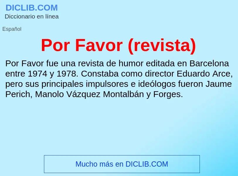 Wat is Por Favor (revista) - definition