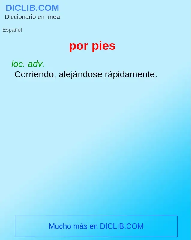 Wat is por pies - definition