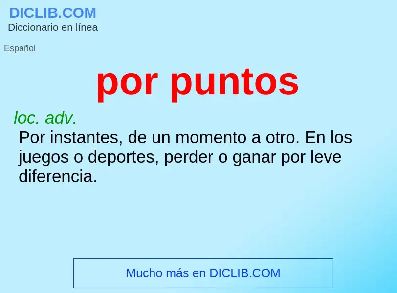 What is por puntos - definition