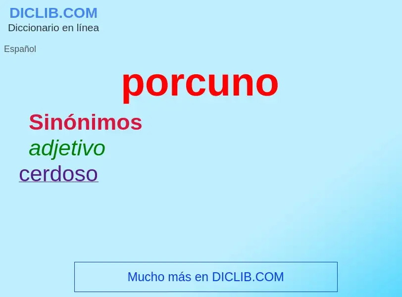 What is porcuno - meaning and definition