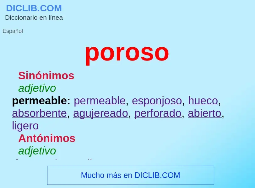 What is poroso - definition