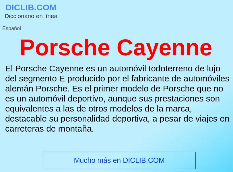 Τι είναι Porsche Cayenne - ορισμός