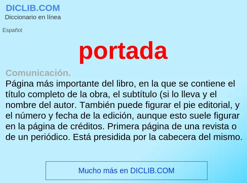 What is portada - definition