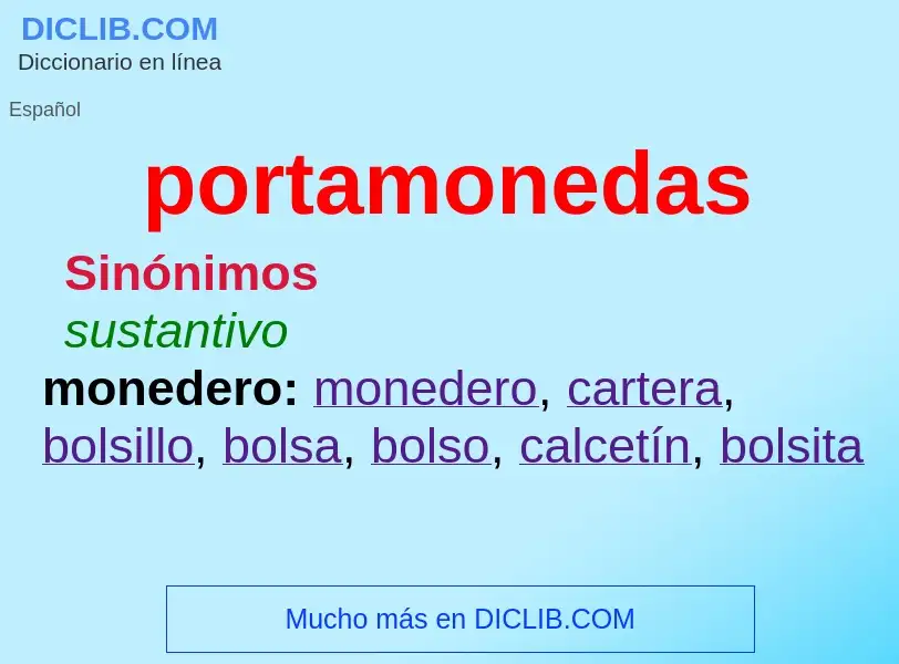 ¿Qué es portamonedas? - significado y definición