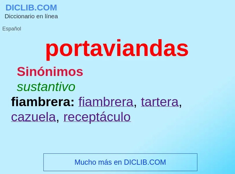 ¿Qué es portaviandas? - significado y definición