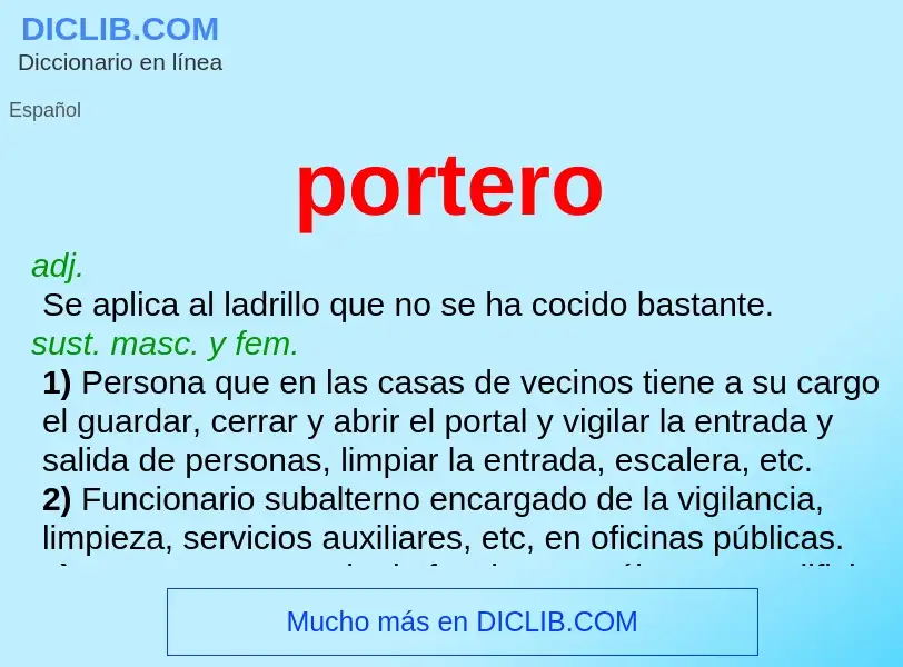 What is portero - definition