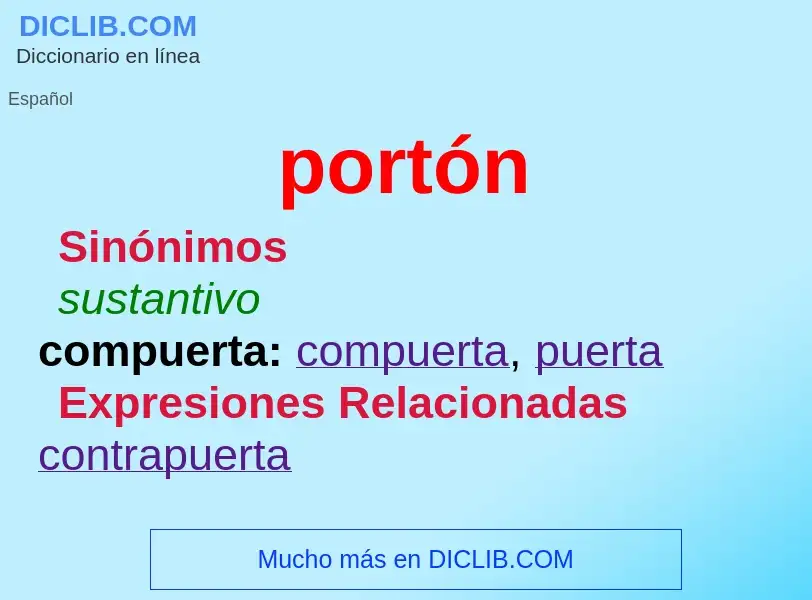 Wat is portón - definition