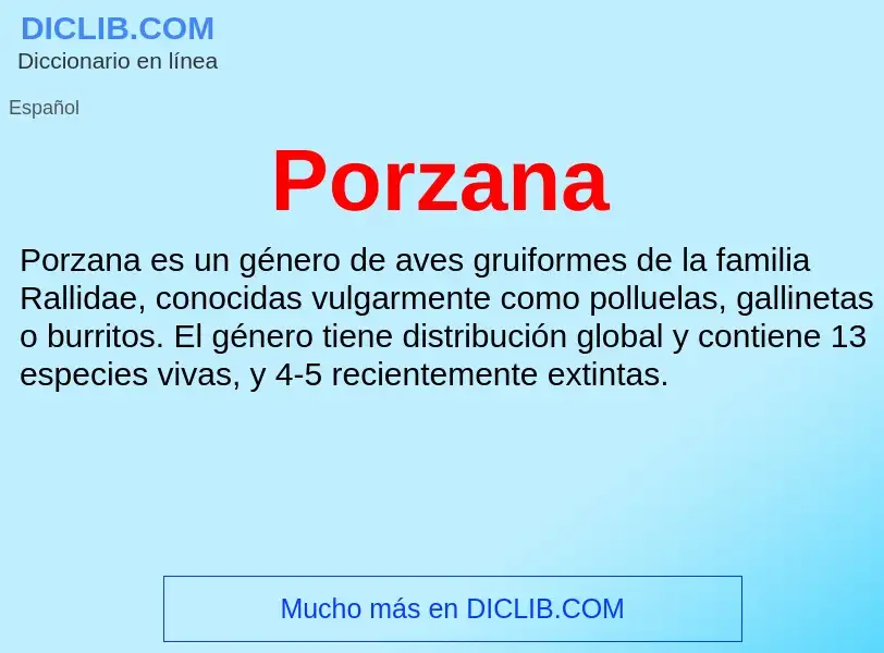 ¿Qué es Porzana? - significado y definición