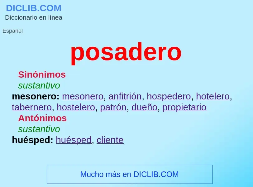 ¿Qué es posadero? - significado y definición