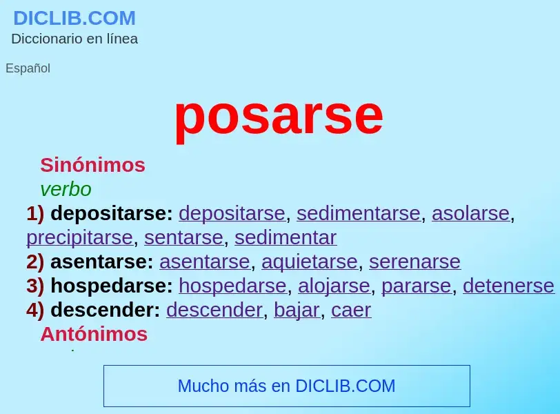 O que é posarse - definição, significado, conceito