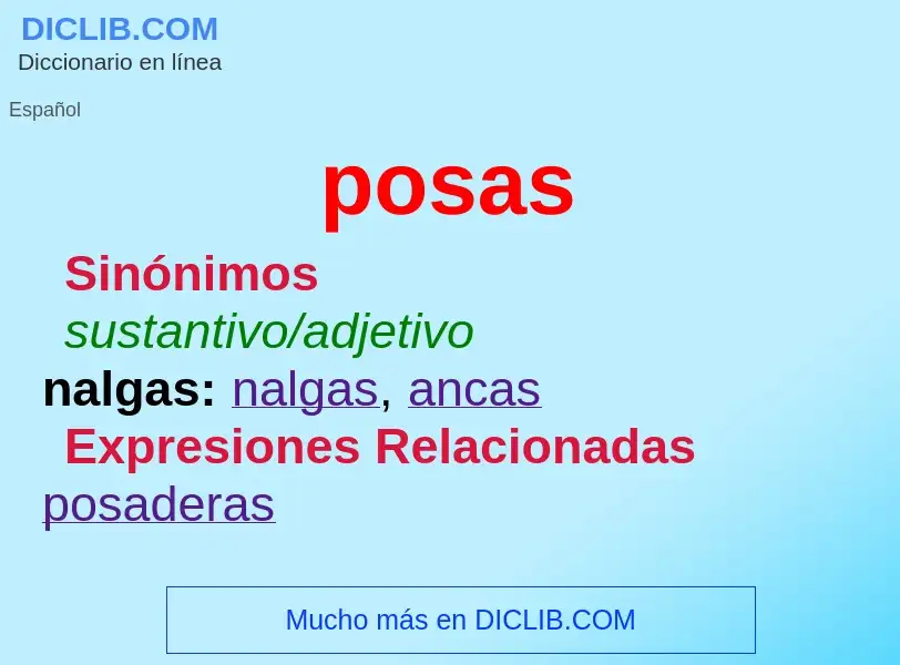 ¿Qué es posas? - significado y definición