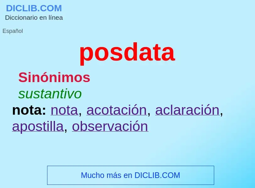 What is posdata - definition