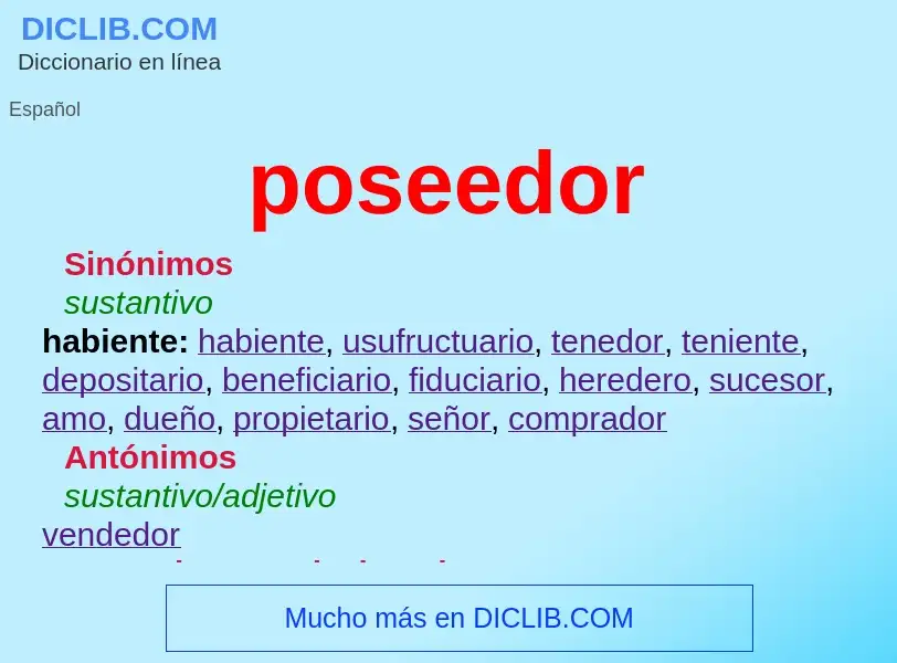 What is poseedor - definition